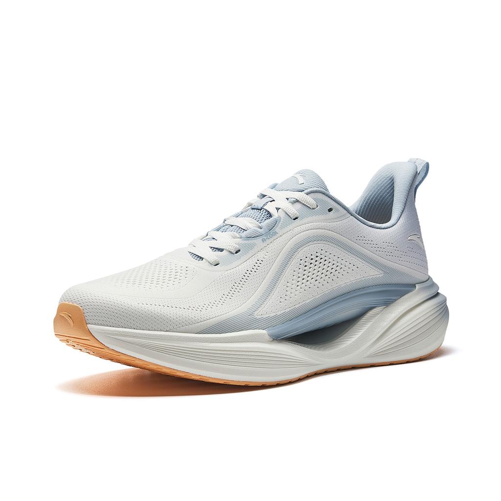 Anta Hydrogen Run Cool Comfortable Versatile Fabric Low-Top Running Shoes Men sneaker Paper-White Dusty-Blue 112625542-4