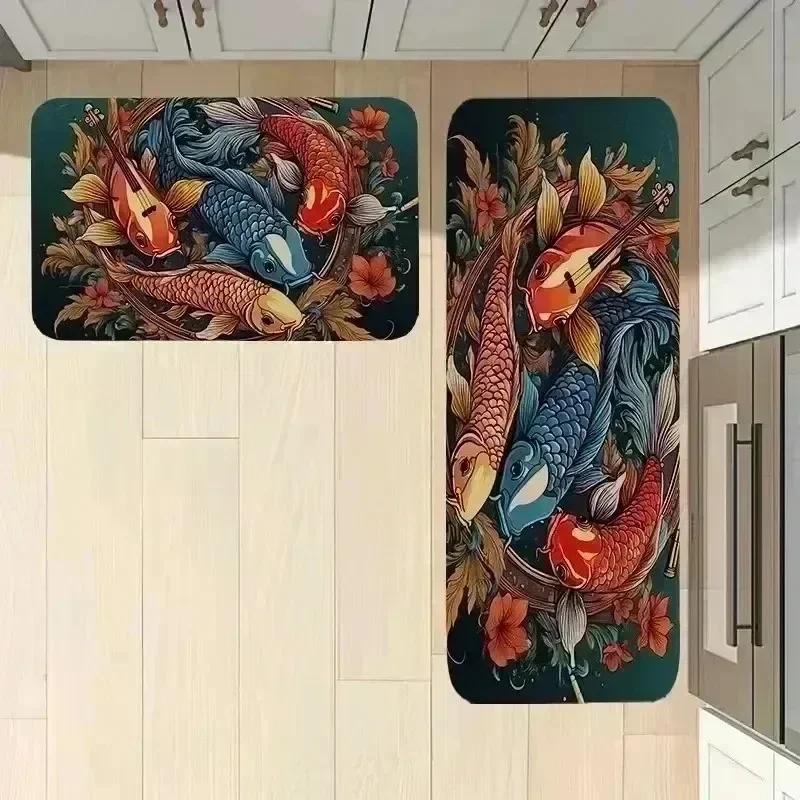 1PC Vegetables pattern Kitchen Rugs Non-Slip Door Mats Pop design Living room Rugs Bath Mat Carpet for Home Sink Laundry Decor
