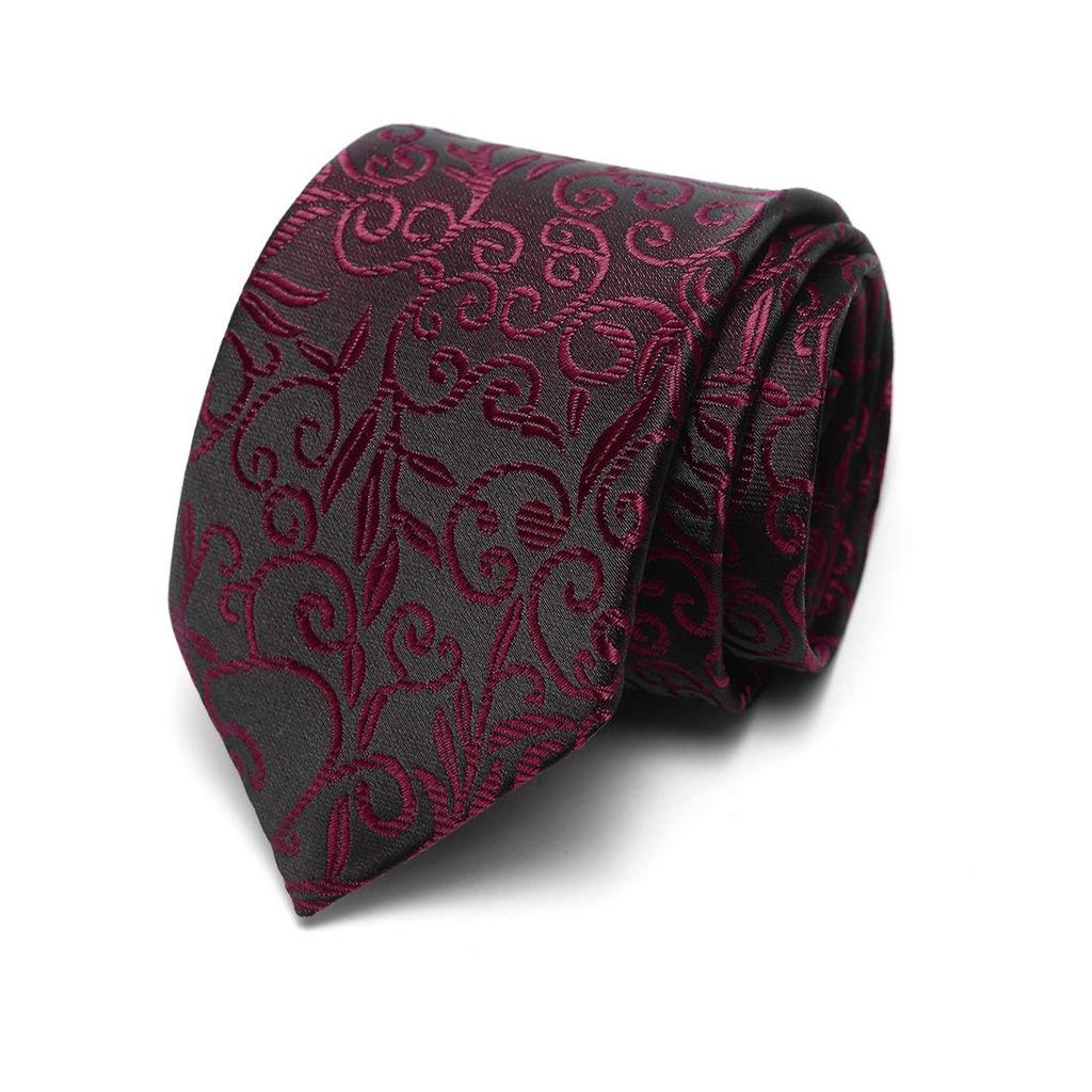 Men's 7.5cm Jacquard Polyester Striped Tie for Formal Business or Interviews