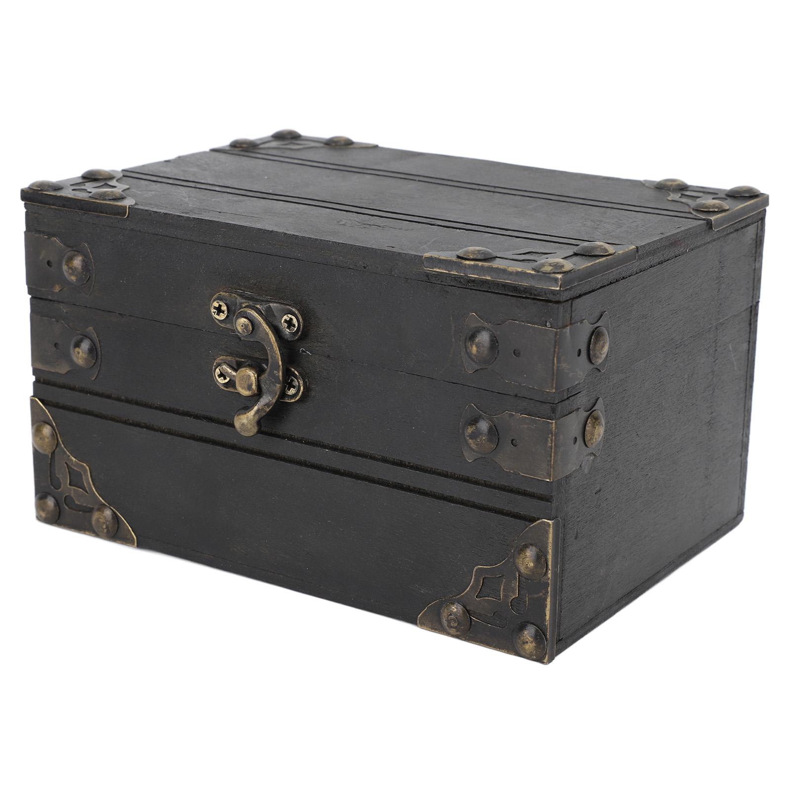 

Retro Wooden Jewelry Box Treasure Storage Box Organizer Container Case Chest Trinket Box for Girls Girlfriend Women