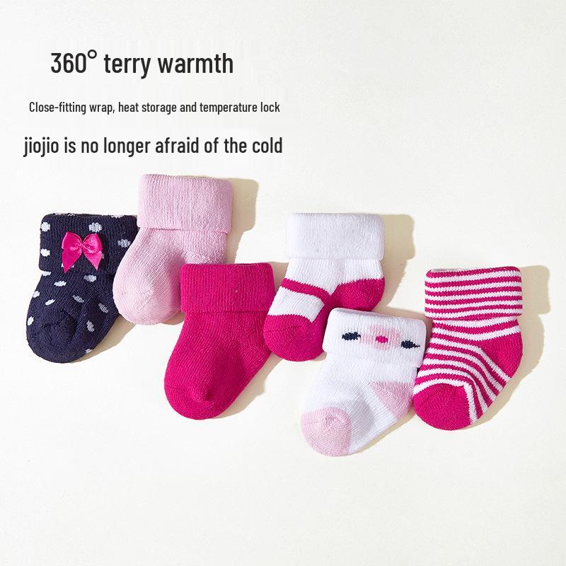 Thickened Warm Newborn Terry Children's Mid-Calf Winter Baby Socks