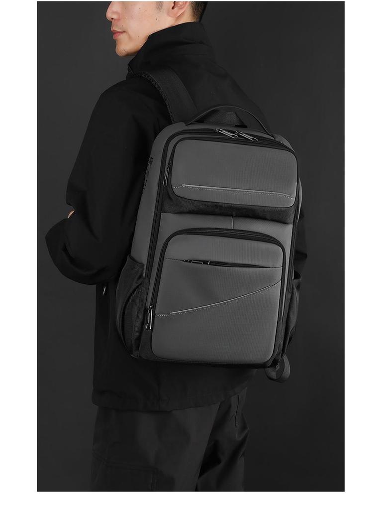 Expandable Waterproof Men's Large Capacity Laptop Backpack for Travel and School