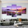 5 Panels Nature Landscape Posters Canvas Painting Mountain Pictures Flowers Wall Art For Living Room Modern Home Decor No Frame
