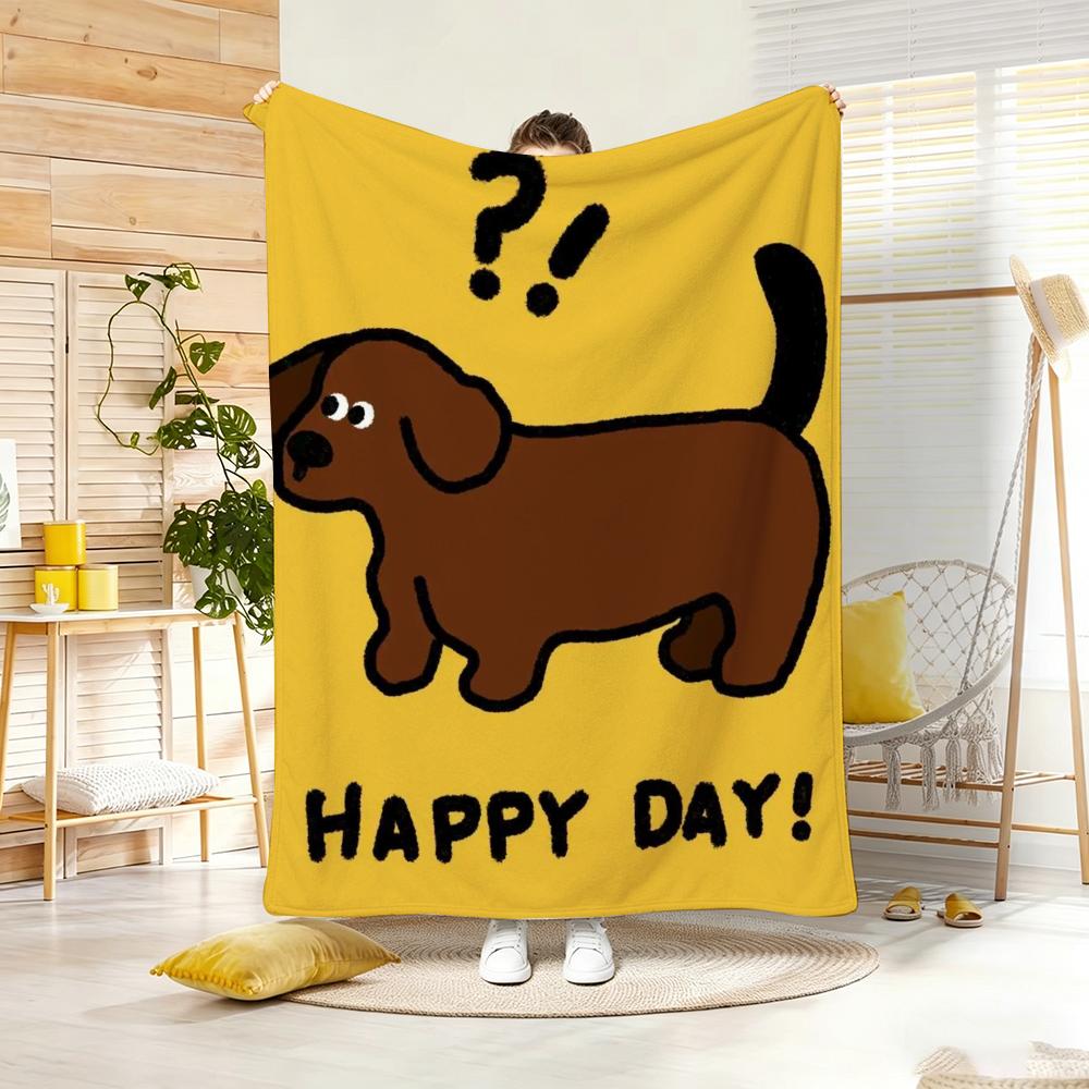 Cartoon style C-Cartoon Cute Animals Throw Lightweight 240g Flannel Blanket Soft Skin-friendly for Summer Cooling