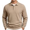 Men S Long Sleeve Polo Shirt Jacquard Texture Casual Autumn