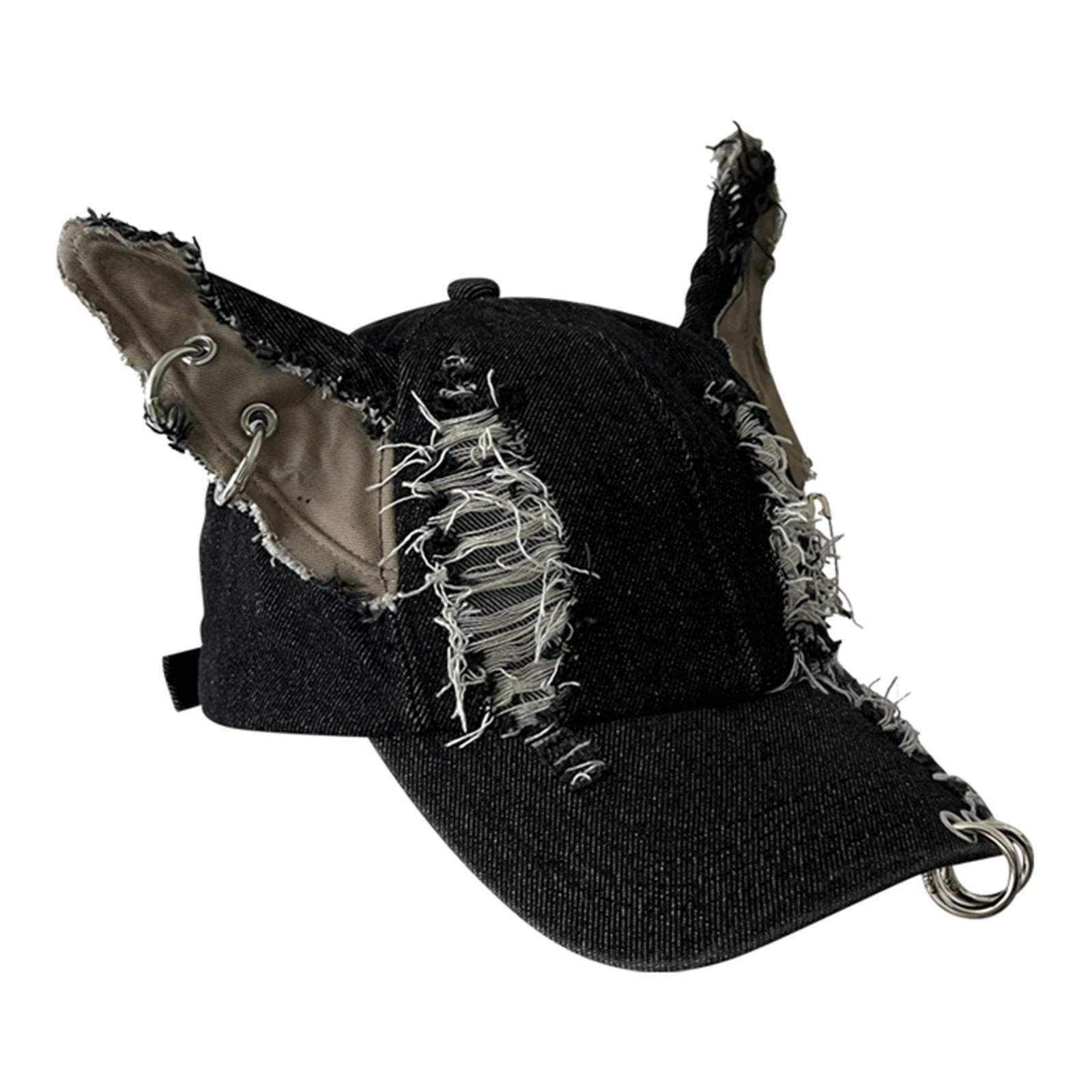 

Ripped Ear Baseball Caps for Casual Metal Ring Beret Hat Women Dance Hat All Matching Hat Spring Walking Shopping Hat