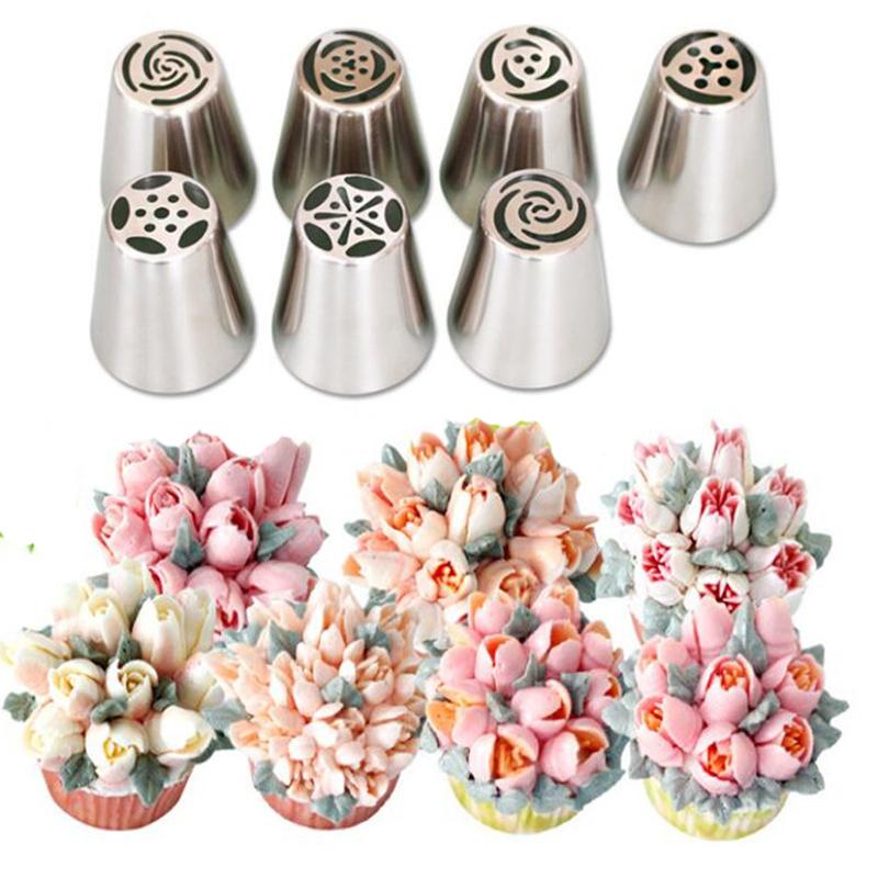 Stainless Steel Russian Tulip Icing Piping Cake Nozzles Cream Pastry Decorating Tips Set Cake Cupcake Confeitaria