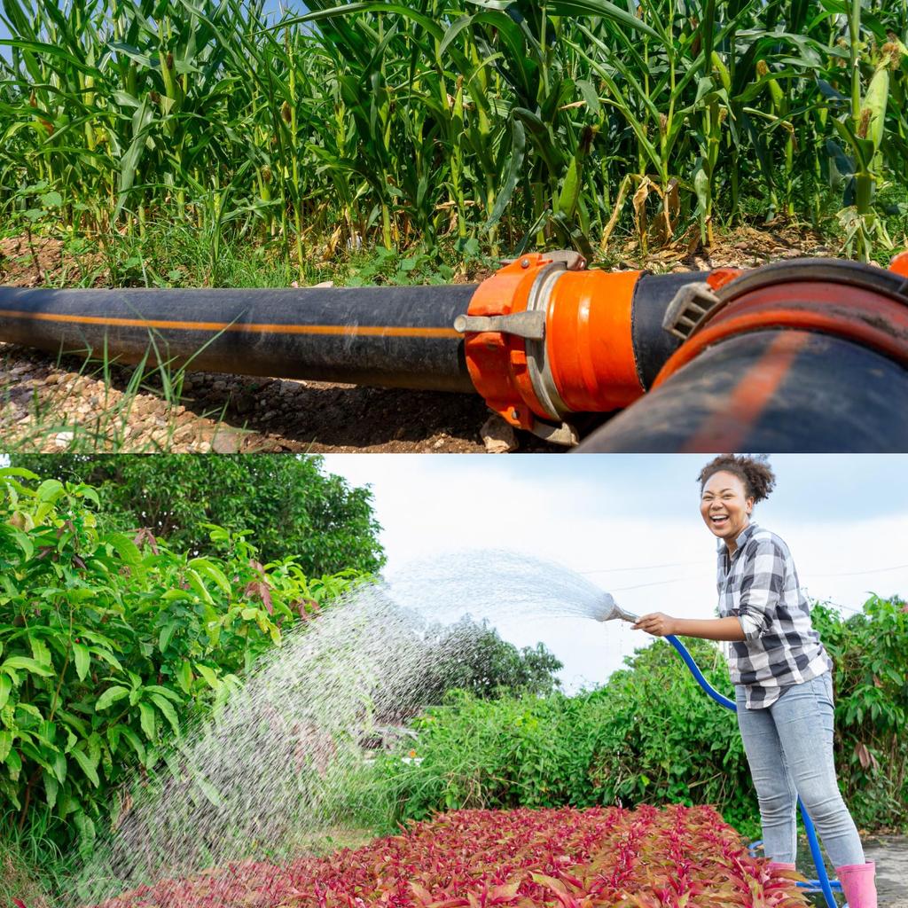 Rebower Pool Rückspülschlauch, 2 Zoll x 25 Fuß verstärkter flacher PVC-Abwasserschlauch für Poolfilter und Tauchpumpen, Inklusive 1 Klemme, Blau