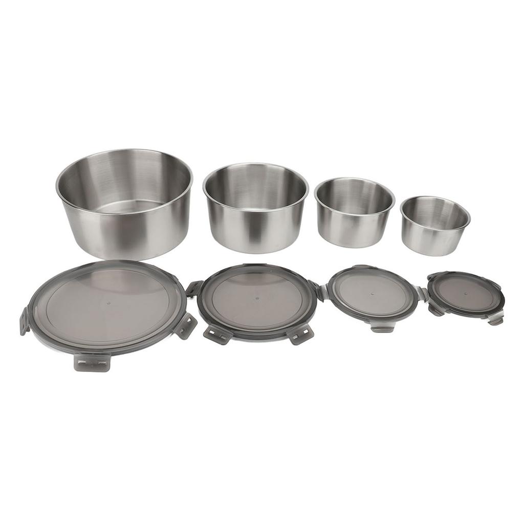 4Pcs Food Container with Lids Leakproof Reusable 304 Stainless Steel Food Storage Container for Lunc