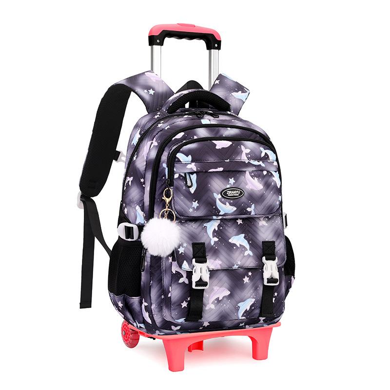 Zaino Scolastico con Ruote Zaino Trolley per Bambine Studentesse Zaino a Ruote Trolley Borsa Scolastica Trolley da Viaggio Bagaglio