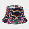 New Mushroom Pattern Double-sided Bucket Hat Women's Tide Outdoor Versatile Sun Hat Men's Fashion Basin Hat