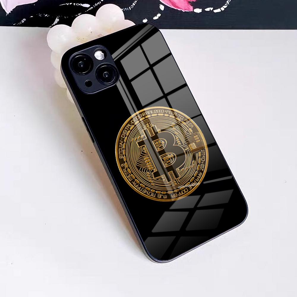 Bitcoin Cryptocurrency Btc Phone Case For IPhone 17 Pro Max 16 15 14 Pro Max 13 11 X Xs Xr 8 7Plus Glass Cover
