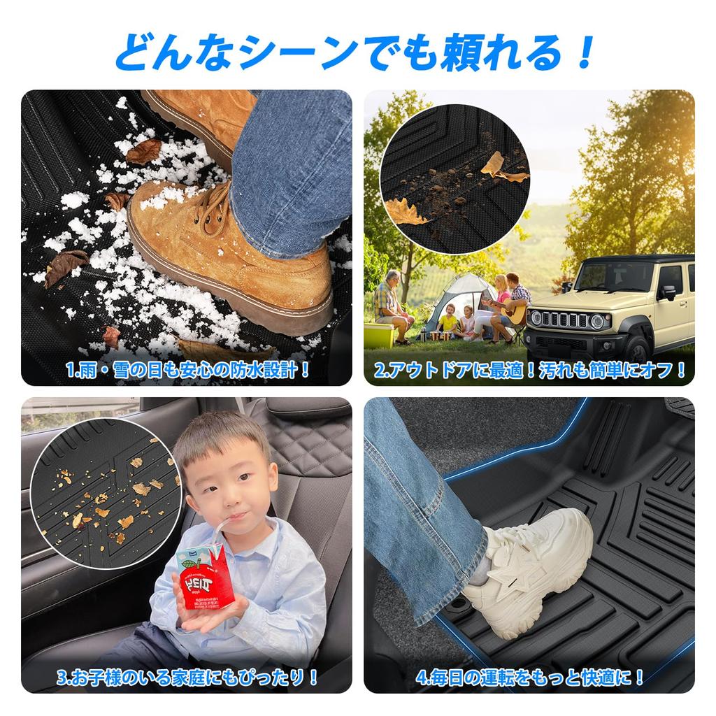 Virauto 3D Floor Mats for Suzuki New Jimny and JC74W Automatic Transmissions Compatible with and Nomad 2018 and TPE Scratch and Stain Abrasion Easy