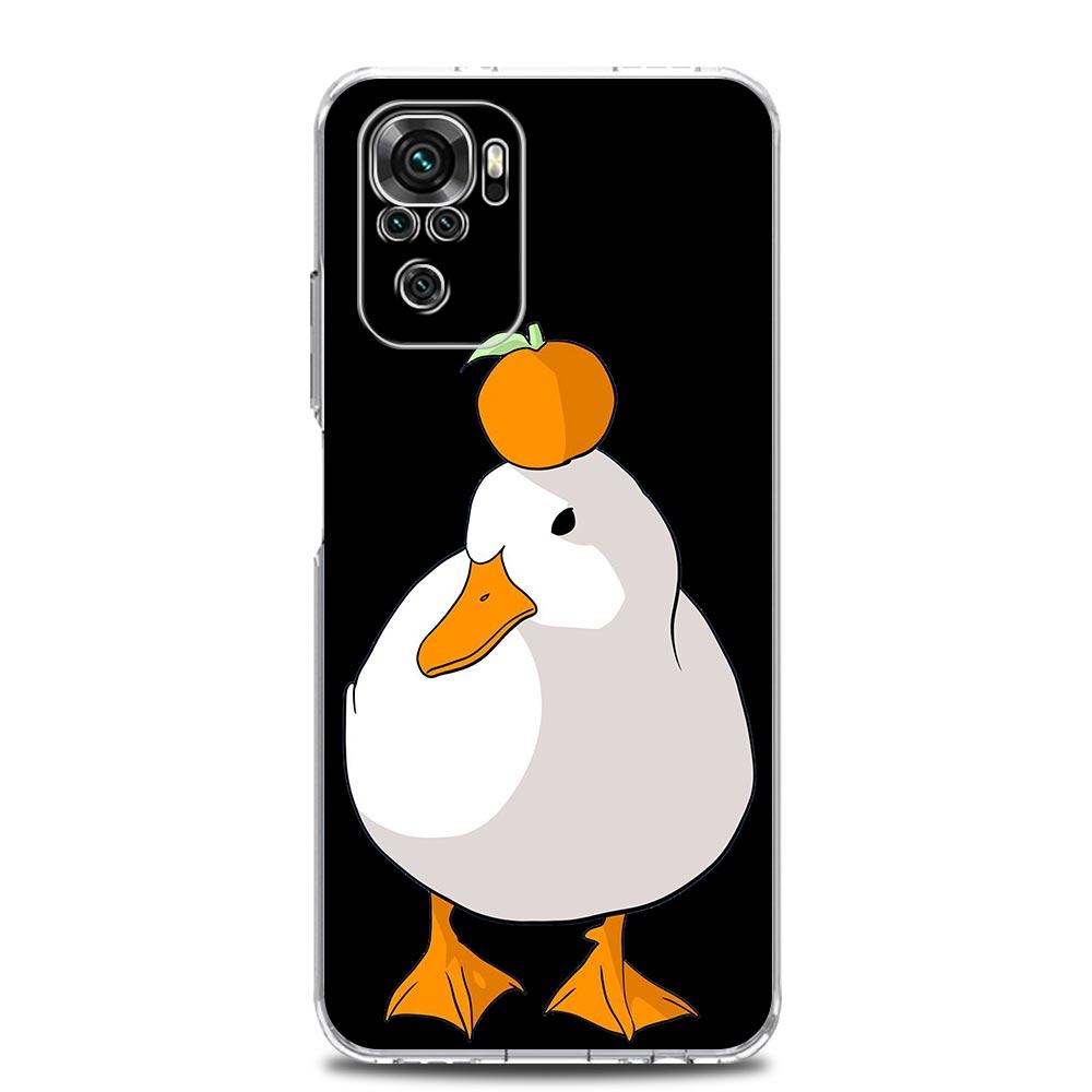 Cartoon Doubt Duck Clear Phone Case For Xiaomi Redmi Note 12 5G 9S 9 8 10 11 Pro+ 9T 8T 10C 9C 9A 7 Pro Soft Silicone Back Cover