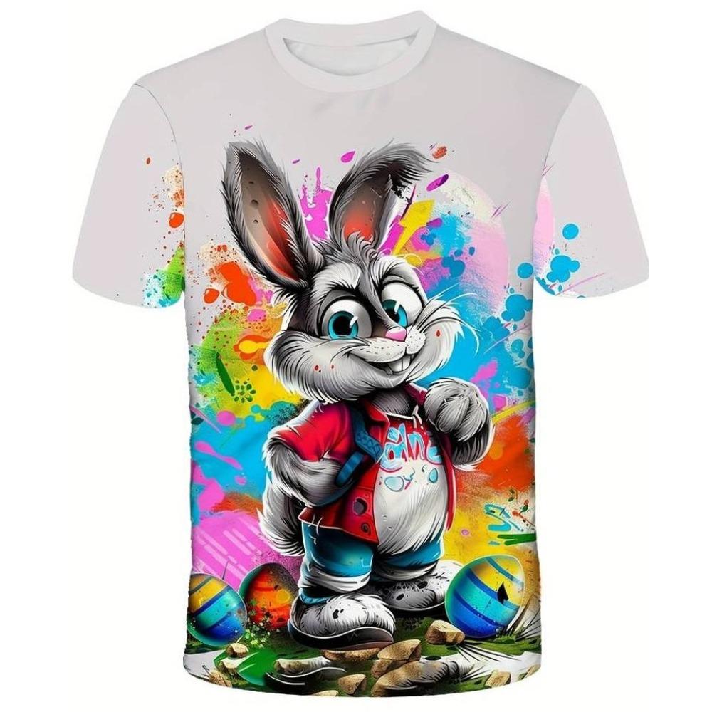 Summer Cartoon Children's 3D Printed T-shirt Cool Boy Fun Animal Sports Leisure Comfortable Short Sleeve T-shirt