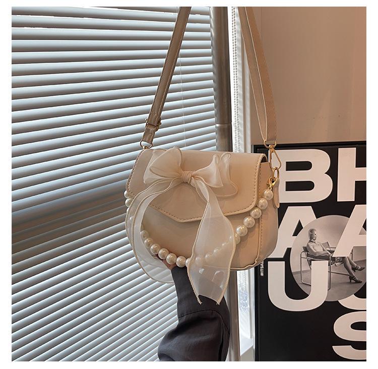 Versatile Bow Design Textured Underarm & Crossbody Bag