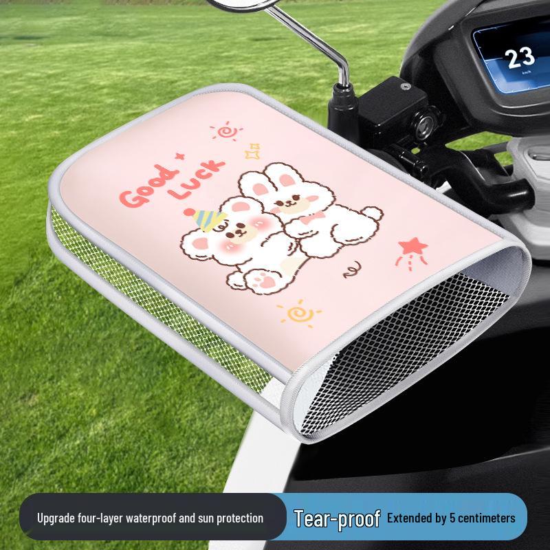 Summer Sun Protection Breathable Electric Scooter Motorcycle Gloves: Wind & Rainproof Handlebar Covers