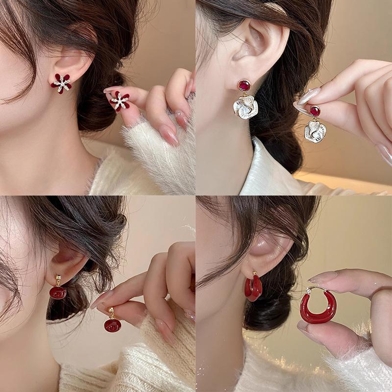 Vintage Luxe Anke La Red 925 Silver Earrings Zircon Studs Minimalist Elegant Fashion Jewelry For Women