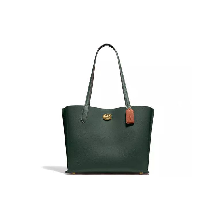 

Coach Willow 35 Leather Crossbody Tote Shopping Bag Women bags Dark-Green C0692-B4SZG Basic Set (Bag+Dust Bag)