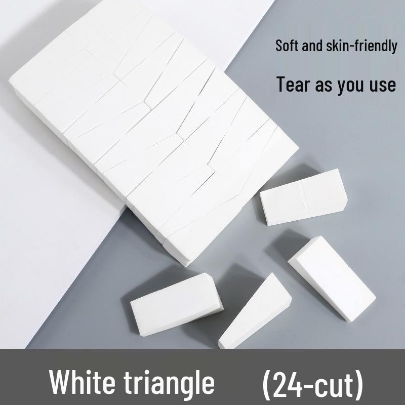 24-Cut Triangle Sponge Puff for Dry & Wet Use, Skin-Friendly, Super Soft, Non-Absorbing Makeup Beauty Tool