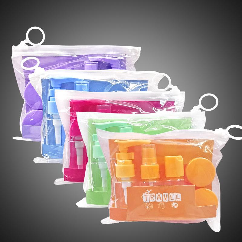 5pcs Travel Bottle Set Transparent Cosmetic Plastic Bottles Portable Leak Proof Empty Containers for Lotion Cream Spray