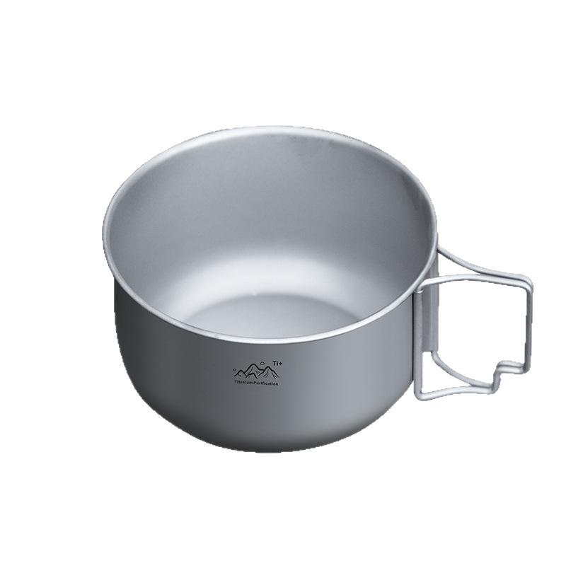 Portable Foldable Titanium Camping Cookware: Multi-functional Purification Pot and Instant Noodle Bowl