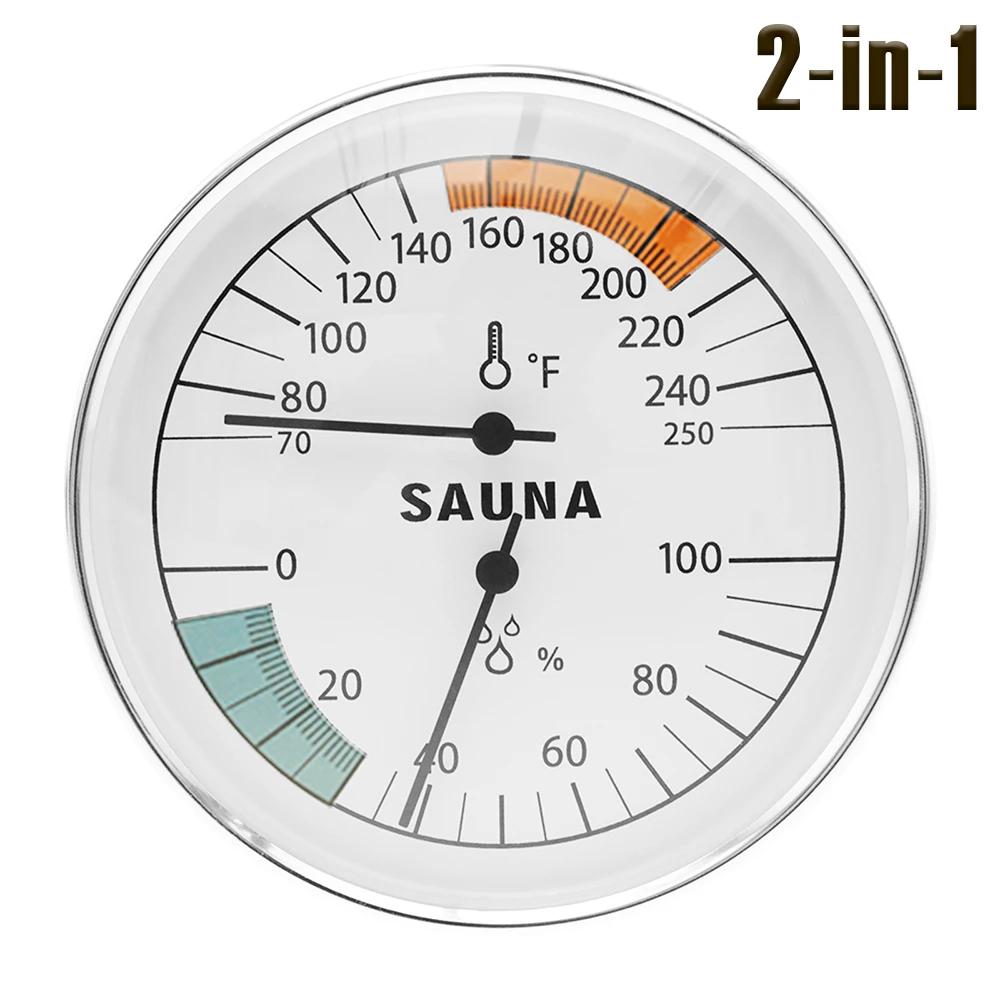 Sauna Thermometer Hygrometer Alloy Wall Mounted Sauna Room Temperature Humidity Tester Monitor Precise Fahrenheit Thermometer