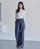 Deketeuumeon [Linen Like]2Pleats Wide Pants Dcwpt012Cpindigo