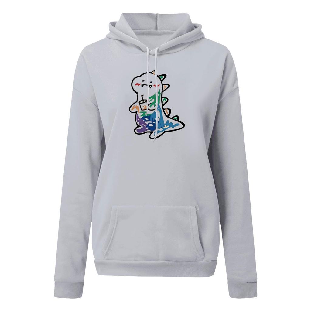 Women Ladies Girls Boys Anime Cartoon Printing Hooded Velvet Thickened Plus Size Sweater Tops