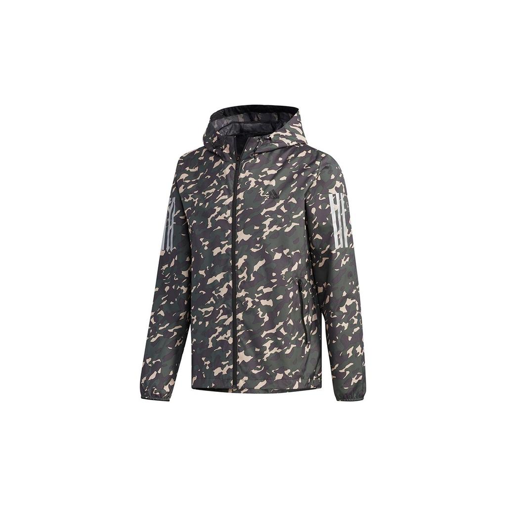 Adidas Camo Full-Zip Hooded Sports Jacket Men Jackets Deep-Earth-Brown EH3801