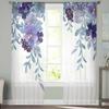 Countryside Plants Flowers Watercolors Bedroom Curtains Tulle Sheer Curtain Living Room Home Decor Voile Drapes