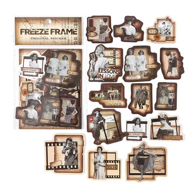 

30pcs/pack Vintage Stickers Collage Junk Journal Supp;oes DIY Scrapbooking Vintage Stationery Decor Diary Craft Stickers