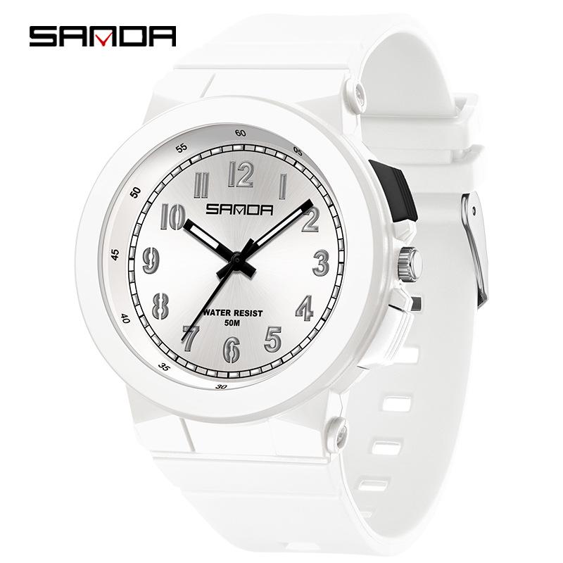 Sanda Unisex Luminous Quartz Watch: Trendy, 50M Waterproof, Ideal for Students and Sports.