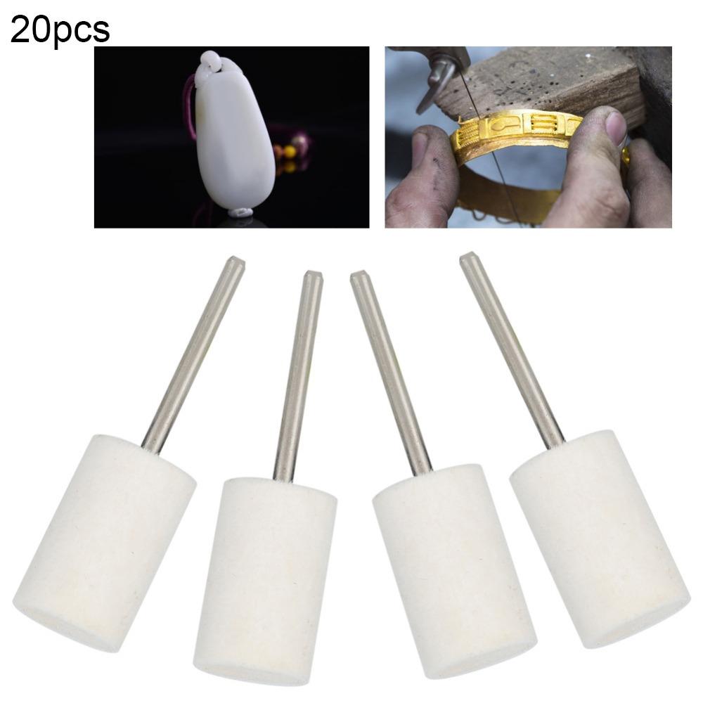 20pcs Cylinder Shape Wool Polishing Wheel 2.35mm Shank Polishing Tool Buffing Wheel  Jewelry Making