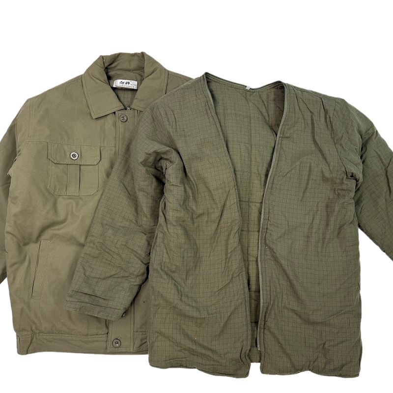 Autumn and Winter Thickened Pure Cotton State Grid Workwear, Thickened Cotton Thermal Suit, Cotton Jacket and Pants