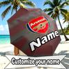 Custom Name Personalized Football Team F.C Print Umbrella, Auto Open Close, 8‑Rib Sturdy Frame, Commute Camping Hiking Use, Birthday Gift