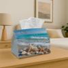 1pc Tissue Box Holder Features a Stunning Beach View with Crystal Clear Waters - A Versatile Napkin Dispenser Suitable for Home Gatherings, Car Decora