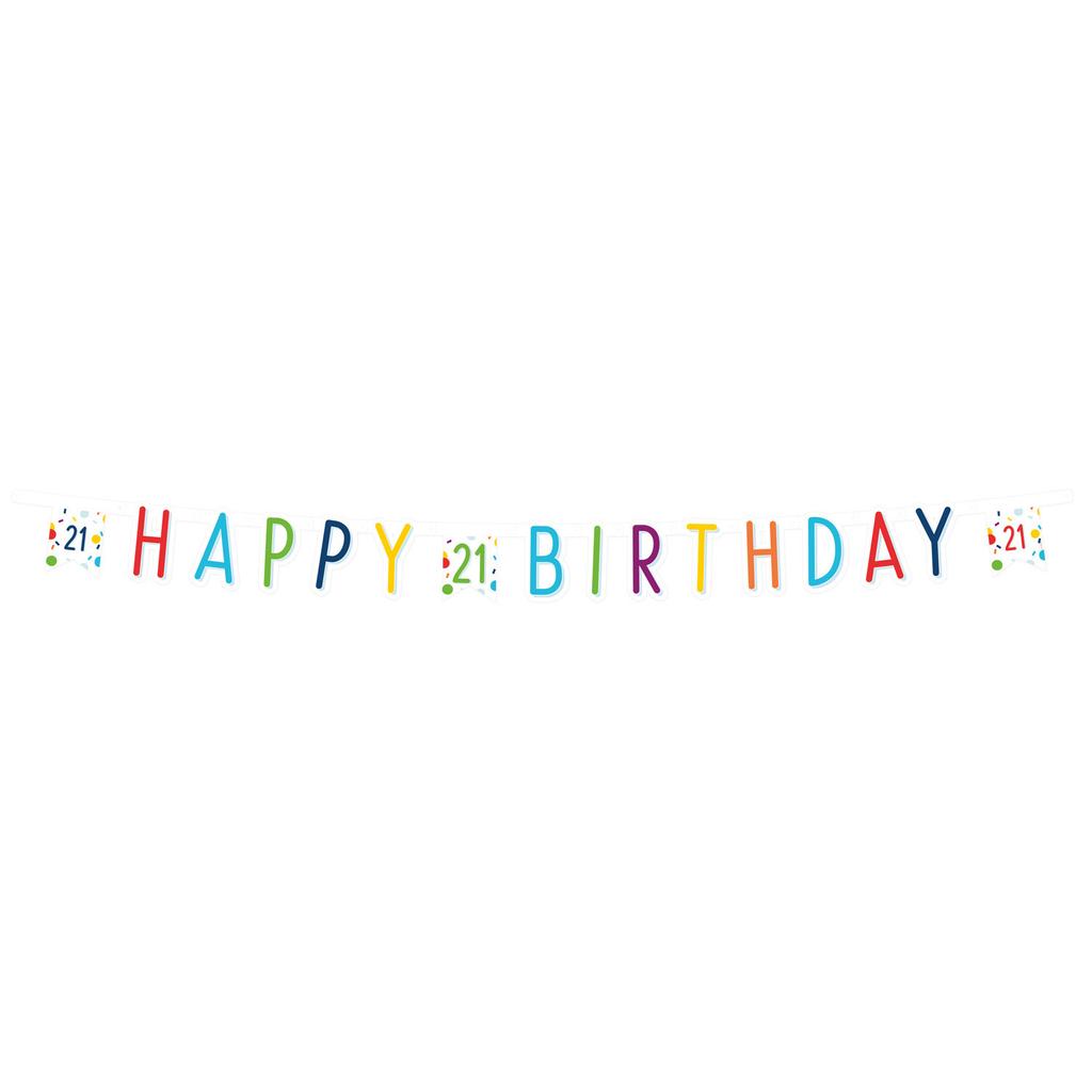 Girlanda Confetti 21 Urodziny 180X13 8 Cm 1 Szt.