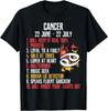 Cancer Facts Zodiac Sign Design Best Gift T-Shirt Unisex T-Shirt