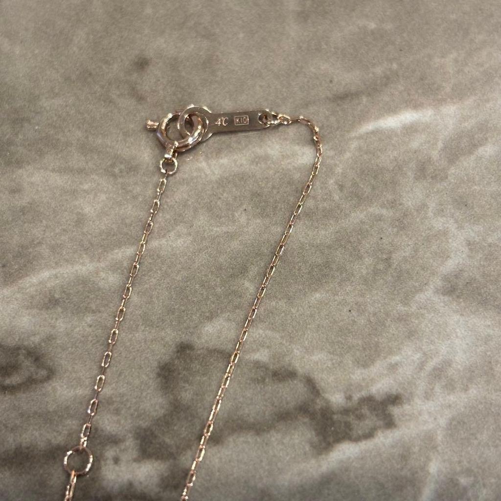 Used 4 Necklace Pink Gold K10 Diamond Yondoshi K10