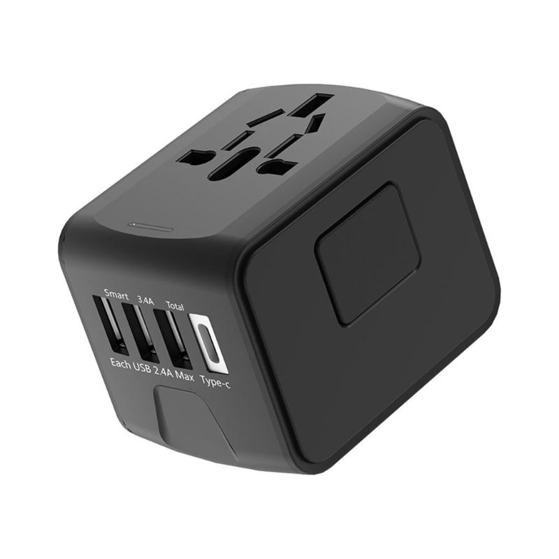 

Адаптер питания World Wide All in Adapter 3 USB Type Plug Wall чёрный