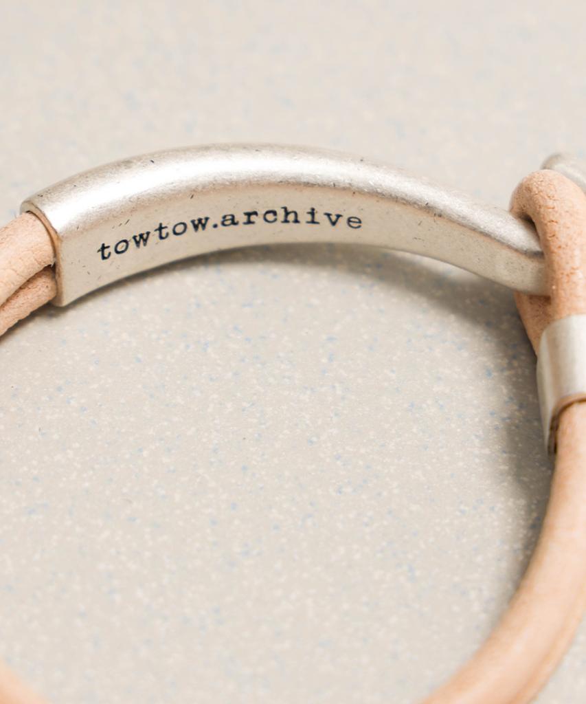Towtow Archive Grit Leather Bracelet Vegetable