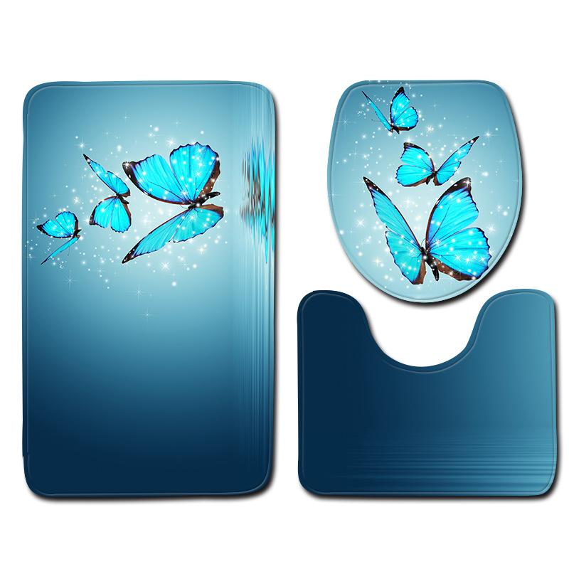 Fashion Creative Toilet Three-Piece Floor Mat Door Mat Bathroom Carpet Non-Slip Soft Door Mat