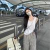 Petite 150 Striped Drawstring Wide-Leg Pants - Women's Summer Korean Slimming Style