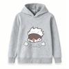 Kids Boys Girls Pullover Hoodie, Cute Cartoon White Hair Anime Character Printed Casual Long Sleeve Hooded Sweatshirt for Daily Wear