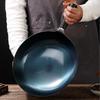 Wok rond traditionnel en fer forgé forgé à la main