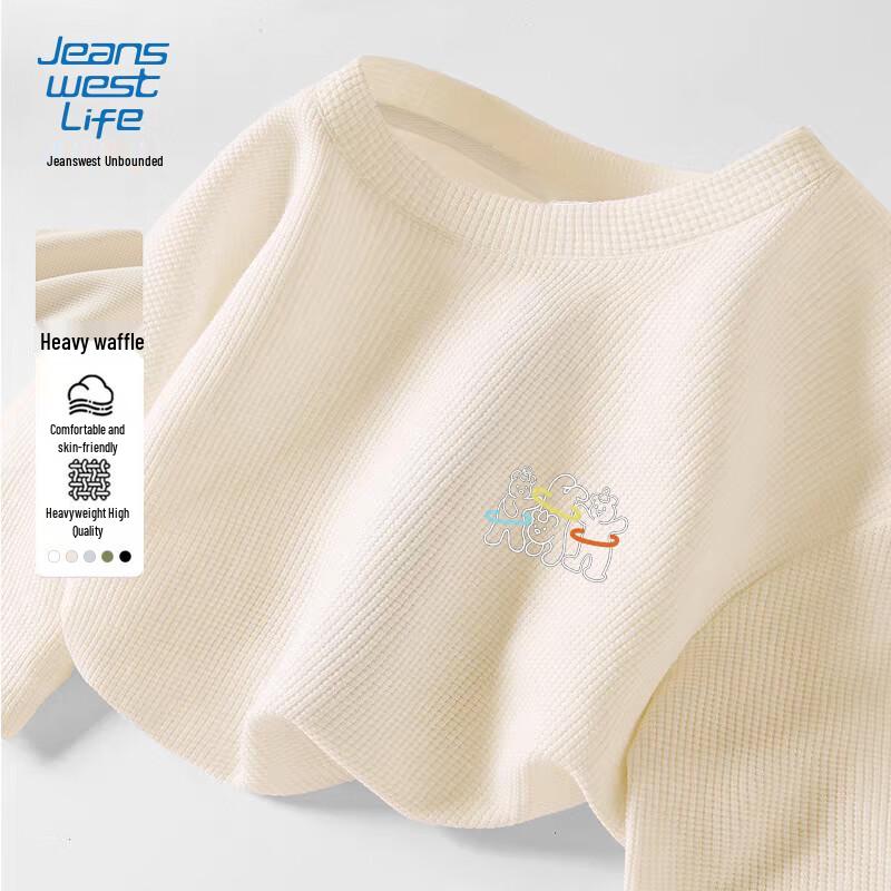 JEANSWEST LIFE Men s Waffle Knit Dancing Bear Long-Sleeve Tee M