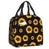 Sunflower With The Light Of Stars Insulated Lunch Tote Bag for Women Floral Cooler Thermal Food Lunch Box Kids School Children