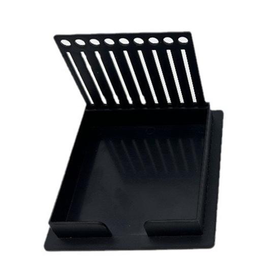 Sticky Note Holder with Stencil Plastic Post Note Dispenser Self-Sticky Note Pads Organizer with Line Drawing Template for Office Home