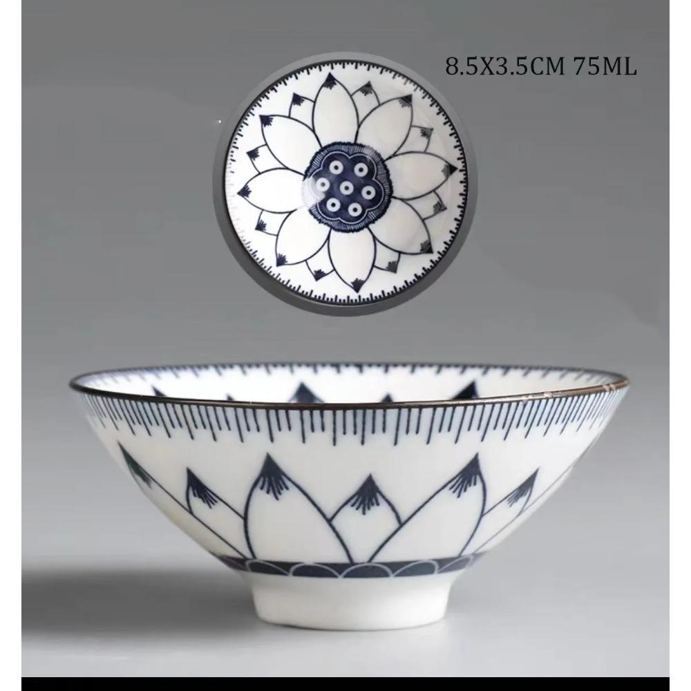 Retro Chinese Ceramic Tea Set Tea Set Small Tea Cup Single Cup Blue and White Porcelain Cup Chazhan Personal Cup Bowl Master Cup